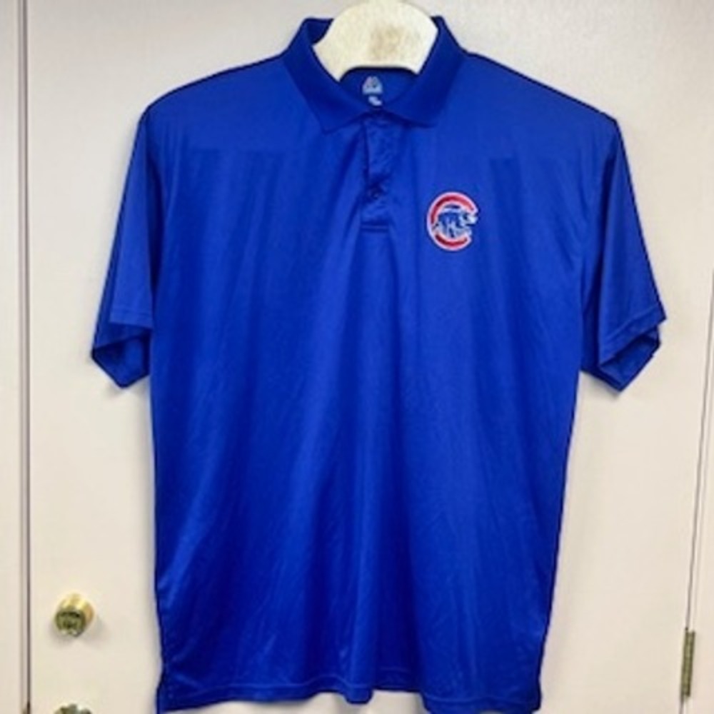 Majestic Chicago Cubs MLB Polo Shirt Mens 3XLT Blue Short Sleeve